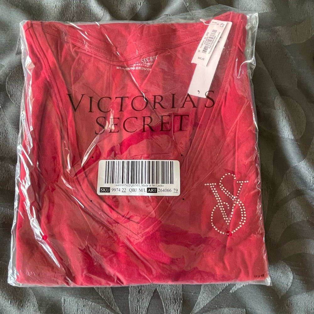 New In Package Victoria's Secret V Neck Sleep Long Gown with Rhinestones